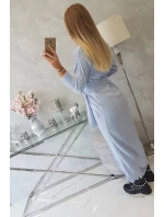 Svetr dlouhý svetr model 18748001 v pase modrý - K-Fashion