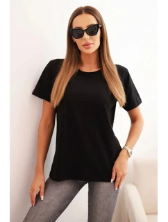 Dámská bavlněná blůza model 21308399 střihu černá - K-Fashion