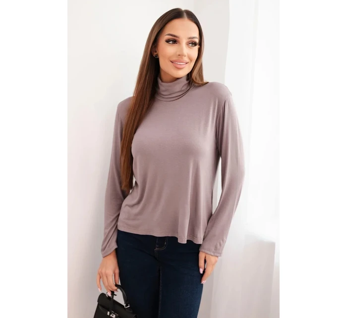 Dámská viskózová blůza s rolákem a dlouhým rukávem fango