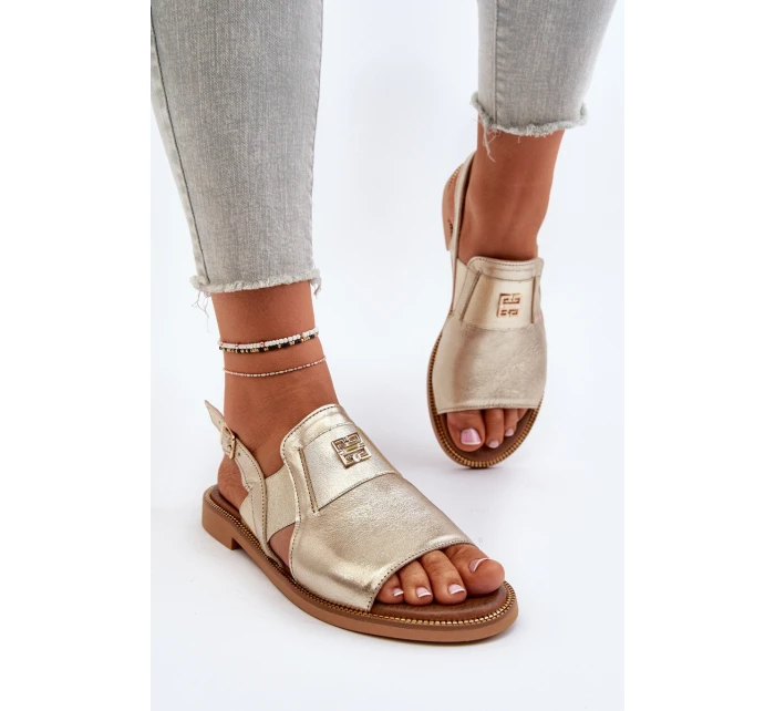 Zazoo 40385 Dámské Kožené Sandály Zlaté