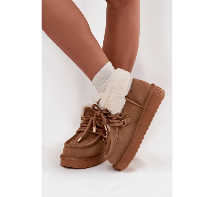 Dámské sněhule z přírodní semiš D.Franklin DFSH375006 Camel