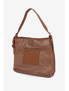 Kabelka s Pletením a Světle hnědá model 22111686 - Flora&Co