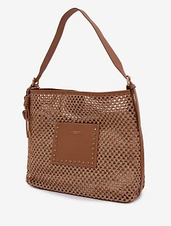 Kabelka s Pletením a Světle hnědá model 22111686 - Flora&Co