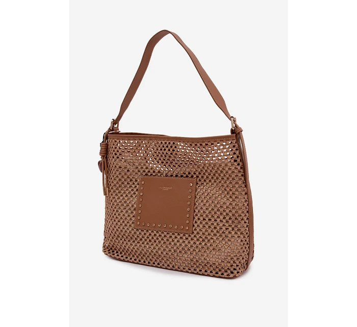 Kabelka s Pletením a Světle hnědá model 22111686 - Flora&Co