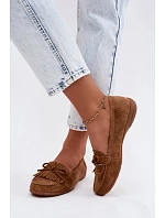 Dámské mokasíny z přírodní semišové kůže Camel model 22147661 - EVENTO