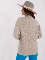 Sweter AT SW model 20459131 jasny szary - FPrice Sweter AT SW model 20459131 jasny szary - FPrice