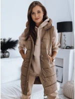 Dámská prošívaná vesta NOELIA camel FashionStreet TY3131