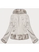 Světle béžová krátká dámská bunda se zavazováním model 21345458 - Ann Gissy