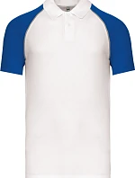 Kariban K 226 Baseballové piqué polo 20.K226 white/light grey/royal blue