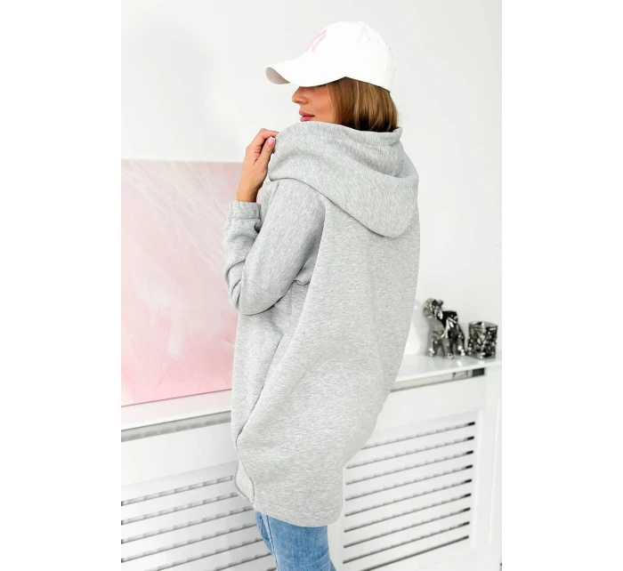 Šedá mikina s krátkým zipem