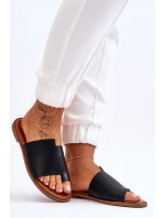 Dámské kožené žabky Černá model 21613223 - EVENTO Dámské kožené žabky Černá model 21613223 - EVENTO