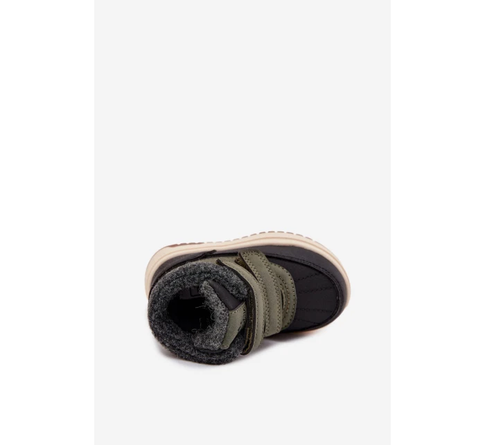 Dětské zimní boty sněhule na suchý zip zeleno-černé Darlene Dětské zimní boty sněhule na suchý zip zeleno-černé Darlene