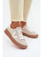 Dámské tenisky z přírodního semiše na platformě Vinceza Béžové Dámské tenisky z přírodního semiše na platformě Vinceza Béžové