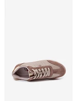 Dámské tenisky z přírodní kůže model 22101249 Béžové - S.Barski Dámské tenisky z přírodní kůže model 22101249 Béžové - S.Barski