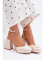 Dámské sandály na podpatku typu sloupek s páskem se šperky Zlaté Seraphina Dámské sandály na podpatku typu sloupek s páskem se šperky Zlaté Seraphina