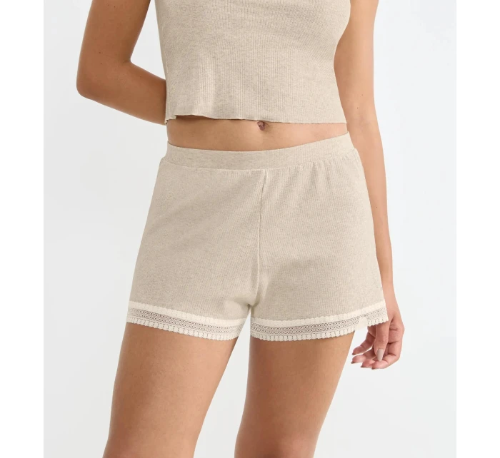 Dámské šortky GO Ribbed Short - GRAY - sv. béžové M013 - SLOGGI Dámské šortky GO Ribbed Short - GRAY - sv. béžové M013 - SLOGGI