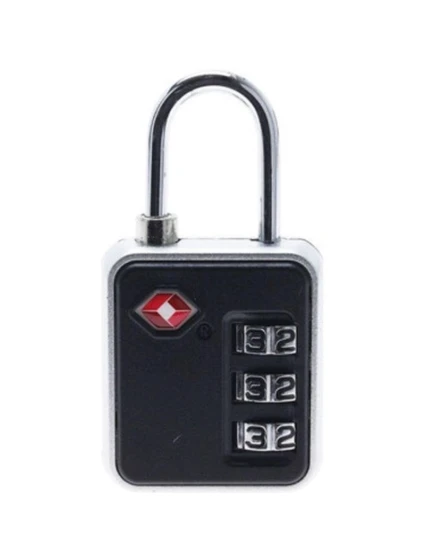 KOMBINOVANÝ VISACÍ ZÁMEK PRO KUFR NA TAŠKY PROWORLD ČERNÝ