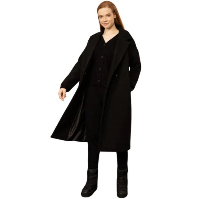 Outhorn dámský tmavě černý kabát OTHAW22TCOUF003 20S