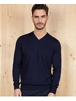 Men Pánský svetr s výstřihem do V night blue model 22500678 - NEOBLU