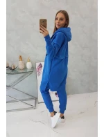 Hřejivá souprava s dlouhou mikinou chrpově modrá
