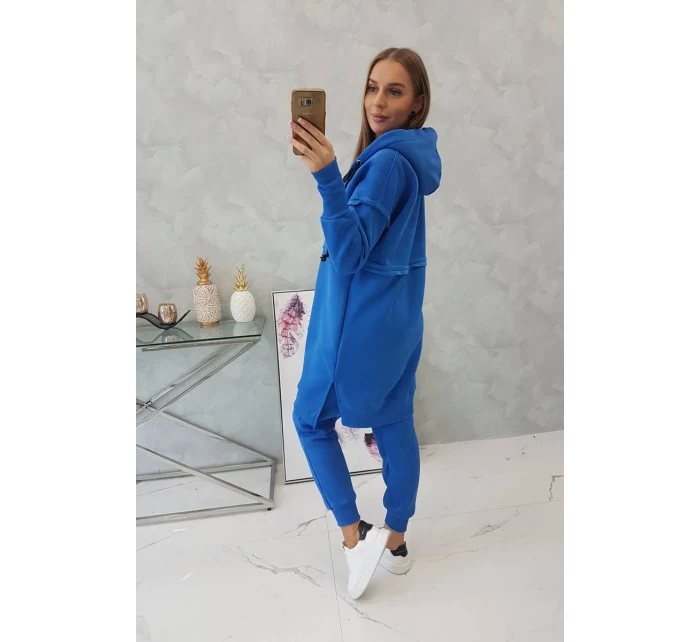 Hřejivá souprava s dlouhou mikinou chrpově modrá