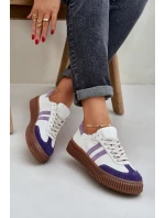 Zazoo N1068 Kožené Nízké Sneakersy Dámské Na Platformě Bílé Zazoo N1068 Kožené Nízké Sneakersy Dámské Na Platformě Bílé