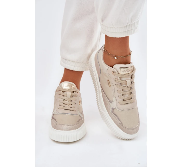 Dámské Kožené Tenisky Na Platformě Béžové model 21697059 - EVENTO