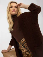 Dámský svetr LO SW LK 3002 kardigan.98P tmavě hnědý Dámský svetr LO SW LK 3002 kardigan.98P tmavě hnědý