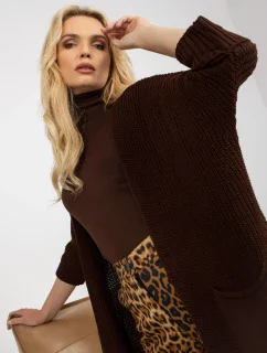 Dámský svetr LO SW LK 3002 kardigan.98P tmavě hnědý