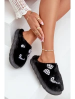 Futrzane Dámské Pantofle S Nášivkami A Mašlí Černé Linnorelia Futrzane Dámské Pantofle S Nášivkami A Mašlí Černé Linnorelia