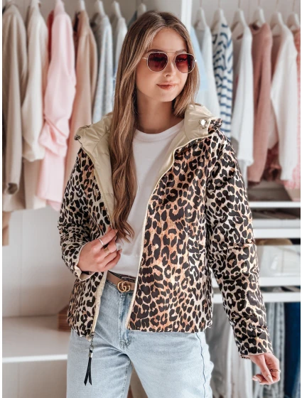 Dámská oboustranná přechodná bunda ZIBERKA béžová FashionStreet TY4869