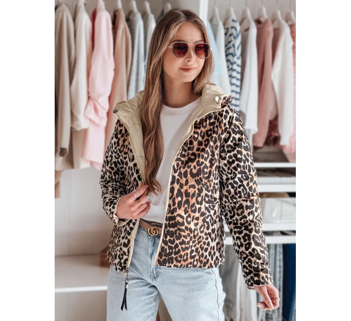 Dámská oboustranná přechodná bunda ZIBERKA béžová FashionStreet TY4869