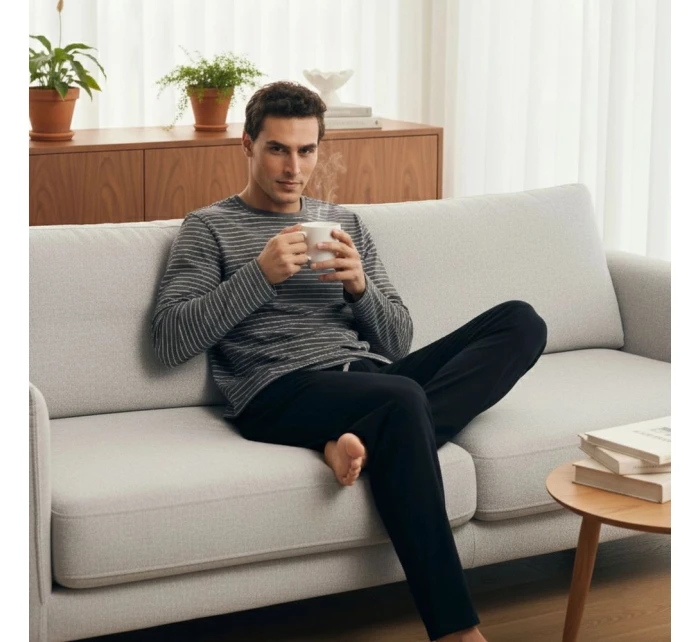 Pánské pyžamo 43455 New grey - HENDERSON