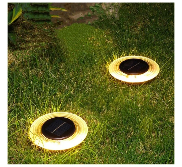 SOLÁRNÍ DISKOVÉ SVĚTLO 28 LED PRO MONTÁŽ NA ZEM NEBO NA STĚNU