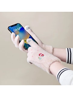 Dámské zimní rukavice na telefon se a vánočním  béžové dámské model 22083403 - Hurtel