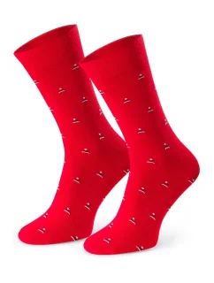 Steven 056 vzorovaný oblek barva:červená - Santa čepice