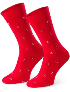 Steven 056 vzorovaný oblek barva:červená - Santa čepice