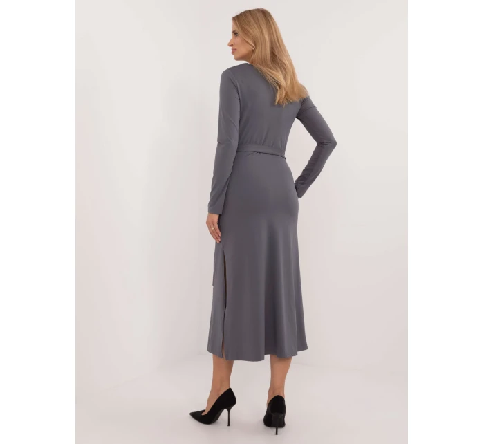 Šaty LK SK model 20546682 tmavě šedé - FPrice Šaty LK SK model 20546682 tmavě šedé - FPrice