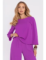 M905 Elegantní halenka s volnými rukávy - levandulová