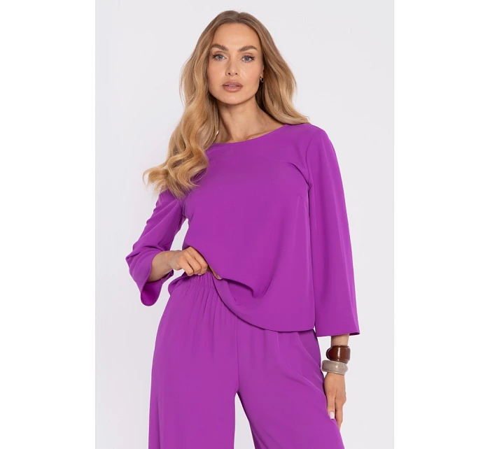 Elegantní halenka s rukávy levandulová model 22040529 - Moe