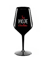 JSI MOJE VŠECHNO - černá nerozbitná sklenice na víno 470 ml