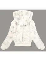 Bílá dámská kožešinová bunda (BR9748-26) Bílá dámská kožešinová bunda (BR9748-26)