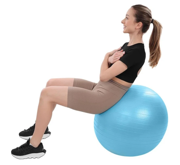 GYMNASTICKÝ MÍČ PRO FITNESS 65CM PROTI PRASKNUTÍ MODRÝ