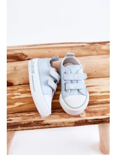 Dětské látkové tenisky se suchým zipem BIG STAR KK374078 Modrá