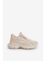 Dámské Sportovní Tenisky Béžové model 21667815 - Boto Dámské Sportovní Tenisky Béžové model 21667815 - Boto