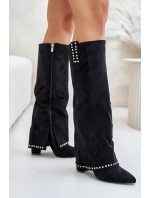 Dámské Kozačky S  Na Podpatku Černé model 21670811 - Boto