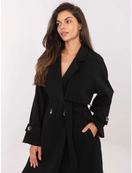 Płaszcz IT PL model 21302531 czarny - FPrice Płaszcz IT PL model 21302531 czarny - FPrice