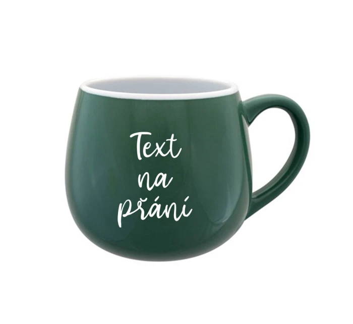 TEXT NA PŘÁNÍ - zelený keramický hrníček 300 ml