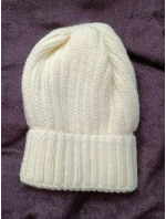 Dámská pletená čepice GEM krémová - FPrice