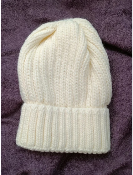 Dámská pletená čepice GEM krémová - FPrice